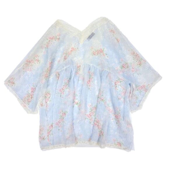 VINTAGE Christian Dior 90's Cottagecore Sheer Babydoll Lingerie Top Blouse Small - Picture 1 of 7